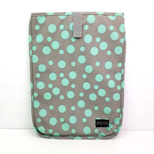 JanSport Womens Gray Green Polka Dot Laptop Computer 16x12 Pad Bag Sleeve Case picture