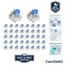 72 Pcs Clicky Blue Mechanical Keyboard Switches - Pre-lubricated for Durability picture