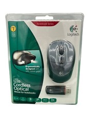 Logitech V220 Cordless Optical Mouse for Notebooks Black & Grey Brand New Sealed picture