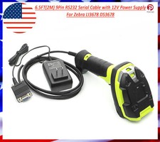 6.5FT(2M) 9Pin RS232 Serial Cable with 12V Power Supply For Zebra LI3678 DS3678 picture