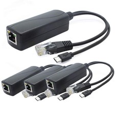 4 Pack 5V PoE Splitter 48V To 5V 2.4A Micro USB AVPS051 802.3af Compliant picture