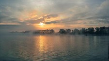 Landscape sky clouds sunlight water Custom Gaming Mat Desk picture