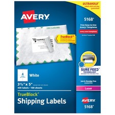 Shipping Address Labels 3-1/2 x 3 Pack of Avery 5168 Laser Printers Permanent picture