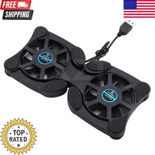 Foldable Laptop Cooling Pad Portable USB Dual Fan Notebook Stand Cooler Radiator picture