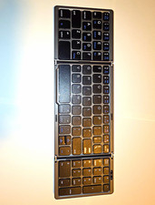 Foldable Wireless Bluetooth Keyboard w/ Numeric Keypad, Rechargeable, Gray/Black picture