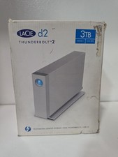 3TB LaCieD2 USB 3.0 Thunderbolt 2 Portable External Hard Drive W/Cables- Tested picture