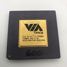 CYRIX III VIA 600mhz 100mhz Bus x6 1.9v Vintage Ceramic GOLD Processor 600 picture