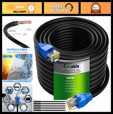 100ft Cat5e Outdoor Ethernet Cable - Heavy Duty, Waterproof, Flexible LAN Cable picture