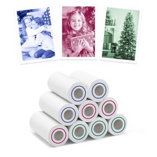 9 Rolls 3-Color Kids Camera Thermal Paper Refill HD Photo Printer Refills picture