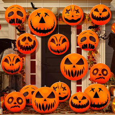 16 Pcs 24'' & 16'' Halloween Inflatable Pumpkin Balls Ornaments picture