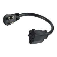 Startech PAC101R1 1FT POWER EXTENSION CORD RIGHT ANGLE NEMA 5-15P TO 5-15R FLAT picture