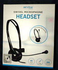 Vibe Swivel Microphone Headset Single Boom Mic 3.5mm Adjustable Black picture