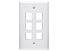 10 Pcs Networx  6-Port Keystone Wall Plate Single Gang White Faceplate UL Listed picture