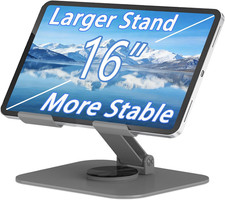 Large Metal Tablet Stand 360° Rotation for 4-16” Tablet, Grey | Suitable picture