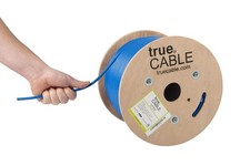 trueCABLE Cat6 Riser CMR 500ft Blue 23AWG Solid Copper 550MHz picture