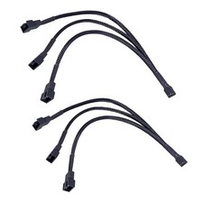 2 Pack 3 Way 4 Pin PWM Fan Splitter Cable 12in PC Fan 1 to 3 Converter picture