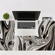 1 X Mouse and Keyboard Pad, 2D Printed Abstract Marble-patterned Fluid Art Gam picture