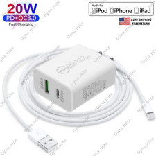 20W Fast Charger Wall Adapter USB Cable For iPhone 14 13 12 11 Pro Max XR iPad 8 picture