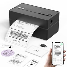 Thermal Shipping Label Printer, Bluetooth, 4x6, Portable, Black picture