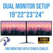 Dual HP DELL  ViewSonic Large Monitor 19