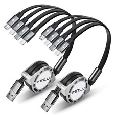 Multi USB Charger Cable 4A, Retractable Charging Cord for Multiple 4ft, Gray picture
