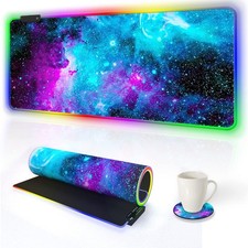 AIMSA Galaxy Nebula Universe RGB Gaming Mouse Pad Extended Large LED picture