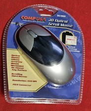 NEW CompUSA 3D Optical Scroll Mouse PS/2 Vintage Retro PC 90s NIB picture