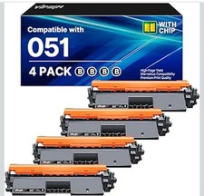 4-Pack 051 051H CRG-051H Toner Cartridges Compatible Replacement For Canon Black picture