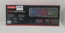 T-Wolf T16 Metal Luminous Wired Gaming Keyboard RGB Backlit Durable picture