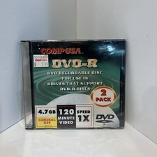 CompUSA DVD-R  4.7 120 Min. Blank DVD-R Disk. 2 Pack. New Sealed picture