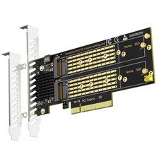 GLOTRENDS PA21 Dual M.2 NVMe to PCIe 4.0 X8 Adapter Without PCIe Bifurcation, Se picture