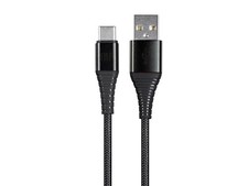 Monoprice USB 2.0 Type C to Type A Charge & Sync Braided Cable - 3ft - Black picture