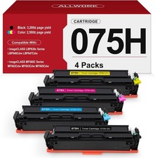 Allwork 075H 075 High Capacity Toner Cartridge For LBP646Cdw LBP647Cdw Pack of 4 picture