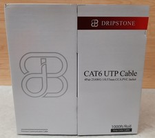 Dripstone 1000 Ft Roll CAT6 UTP Cable 4Pair 23AWG 1/0.57mm CCA PVC Jacket Gray picture