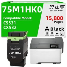 75M1HK0 Black Toner Cartridge Compatible for Lexmark CS531 CX532(15800 Pages) picture