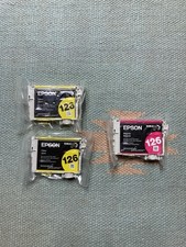 EPSON 126 DURABRITE ULTRA INK Cartridges Lot Of Three 2-Yellow 1-Magenta SEALED picture