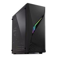 ATX Mid-Tower Gaming PC Case - RGB Lighting, Tempered Glass Panel, 120mm Fan, US picture
