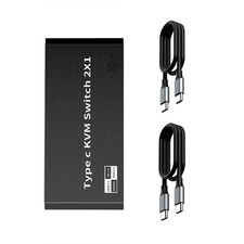 1pc USB C KVM Switch 100W PD Charge Port Switcher 2x1 8K For 2 Laptop 1 Monitor picture