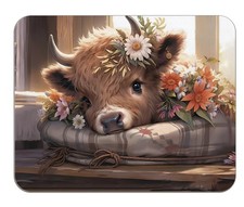 Highland Cow Mouse Pad - Highland Cow Mouse Pads for Desk, Floral Mouse Pad, ... picture