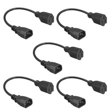 5 PCS IEC 320 C14 To NEMA 515R Power Cord 1FT Extension Cable Wire Adapter picture