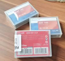 2 x Quantum DAT160 DDS6 Data Tape 80/160GB + 1 x Maxell CL II Cleaning Tape picture