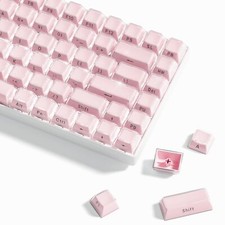 113 Pink Crystal Jelly Keycaps Set Side Printed OEM Profile Mechanical picture