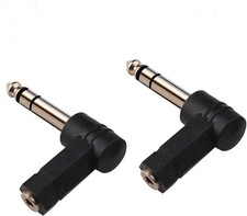 1/4 Inch TRS to 3.5mm Right Angle 1/4'' Adapter 2PCS  picture