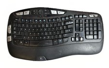 Logitech K350 Wave Wireless Bluetooth Keyboard Black Cushioned Palm Rest picture
