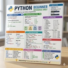 Python Keyboard Shortcuts Quick Reference Guide | Laminated 8.5x11  picture