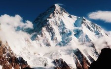 Landscape mountains snow clouds nature snowy mountain Custom Gaming Mat Desk picture