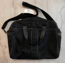 Coach Signature Hudson Canvas Commuter Large Black Briefcase Laptop Bag F70058 picture