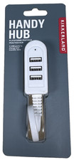 Kikkerland Handy Hub 3-Port USB Charger Data Hub Compact White New picture