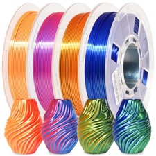 Silk PLA 3D Printer Filament Bundle, Shiny Dual Color PLA Filament 1.75Mm Pack, picture