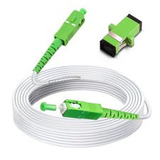 OS2 Single Mode Simplex Armored SC APC Fiber Optic Internet Cable White 50ft picture